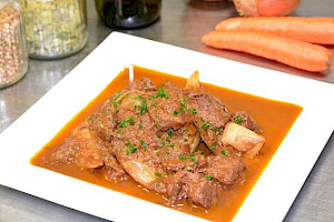 Beef Salmi (Beef Creole Style) - Marinated beef slowly cooked in tomatoes, onions, spices, herbs and red wine